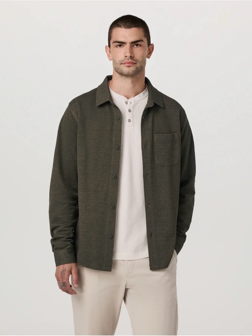 Vuori Olive Green Casual Button-Down Shirt NWT